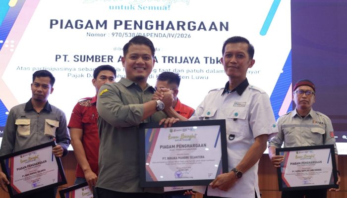 PT Bukaka Mandiri Sejahtera Raih Penghargaan Kepatuhan Pajak, Tegaskan Komitmen Dukung Pembangunan Luwu