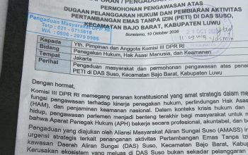 AMMAS Adukan PETI DAS Suso ke Komisi III DPR RI, Desak RDP dengan Kapolda Sulsel dan Kapolres Luwu